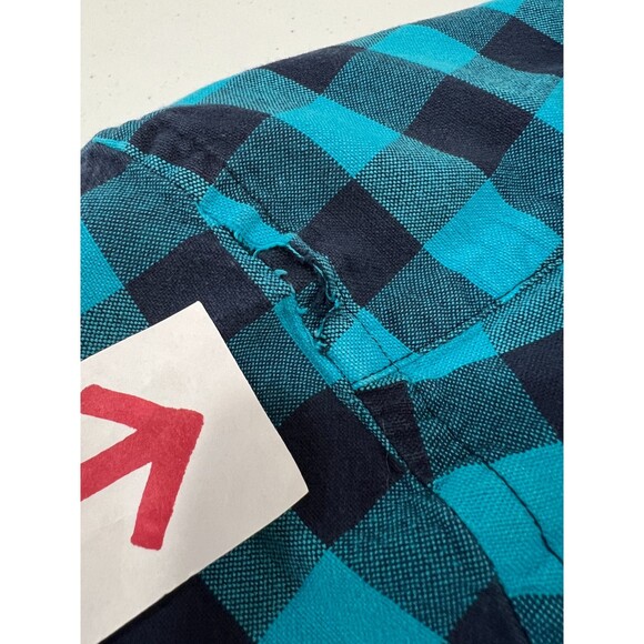 American Eagle Outfitters Men's Blue Checkered Button Down Shirt Size L *READ* - Picture 5 of 12